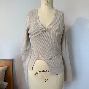 JACQUEMUS Beige Tordu Cardigan Size 34